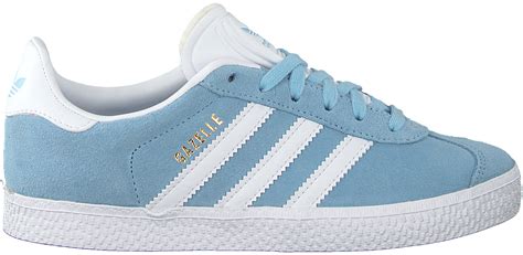 adidas schoenen blauw goud